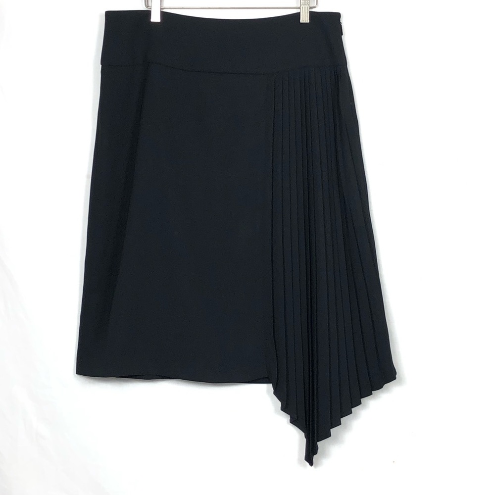 Karl Lagerfeld Paris Pleated Asymmetric Black Skirt Size 14